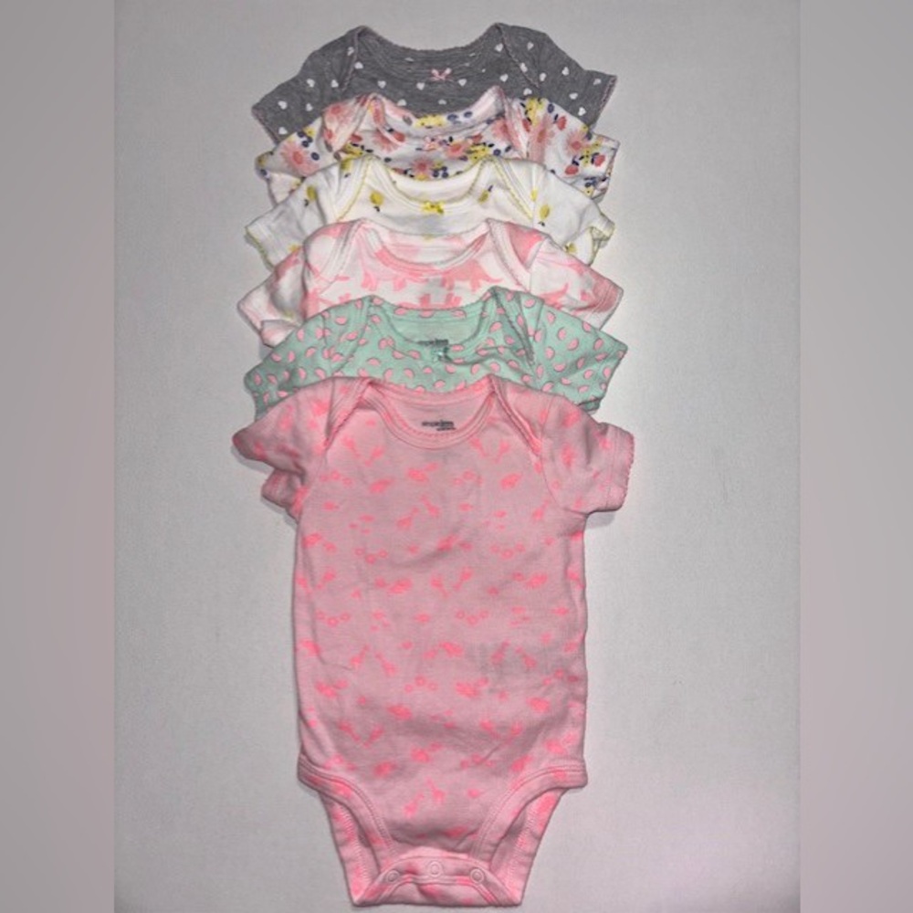 Set of 6 Baby Onesies in Various Colors